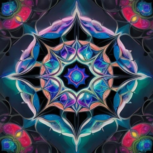 Surreal Molten Glass and Metal Gouache Painting