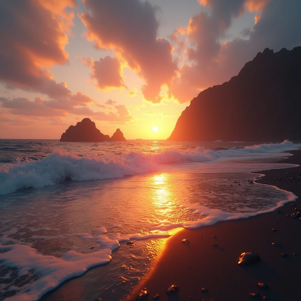 Golden Sunset at Luskintyre Beach: Matte Painting