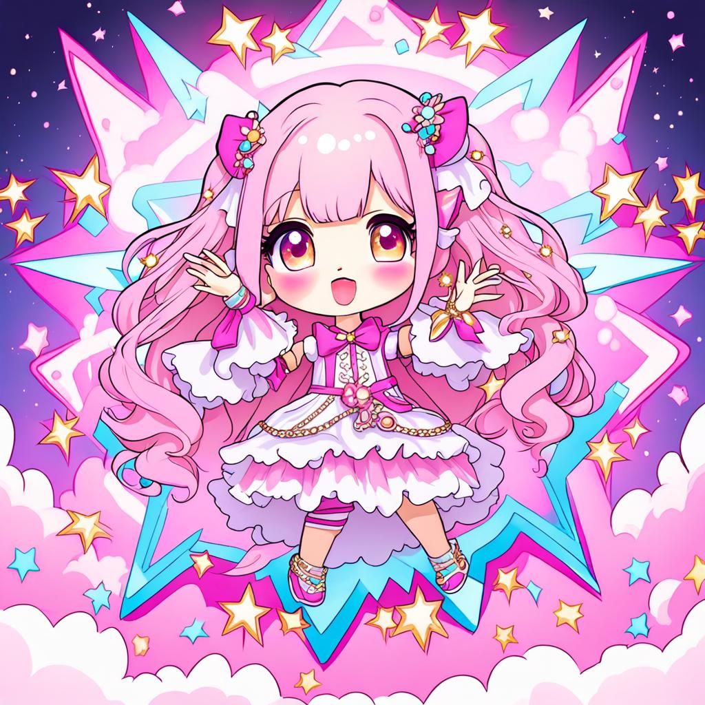 Pink Celestial Popstar AI Art