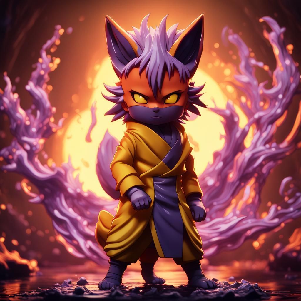 Chibi Kurama Dark Fantasy Concept Art