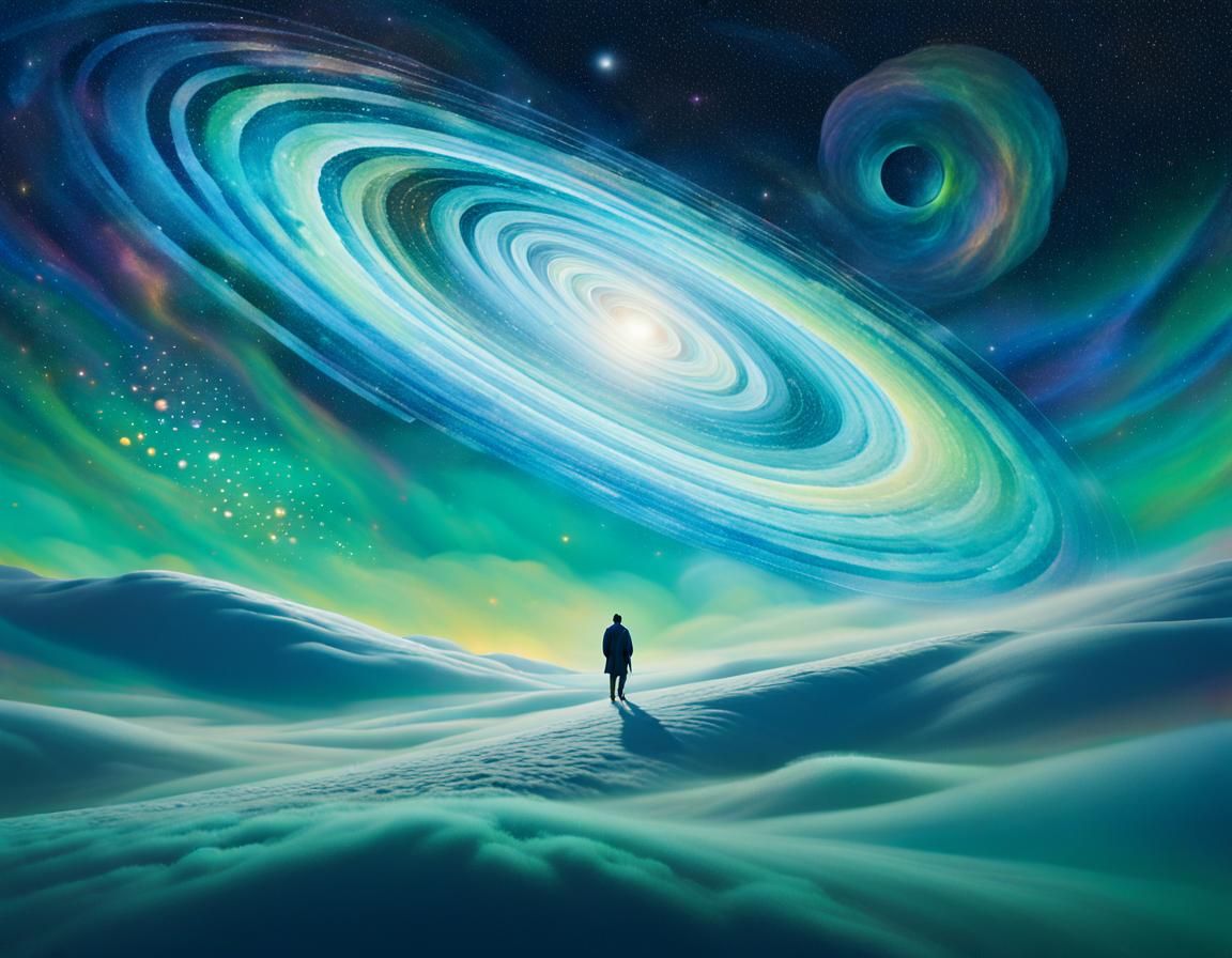 Surreal Cosmic Landscape Portraying Infinite Skies