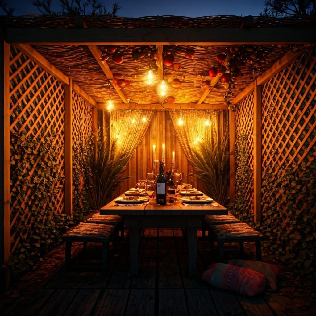 Serene Autumnal Sukkah in Unreal Engine Style