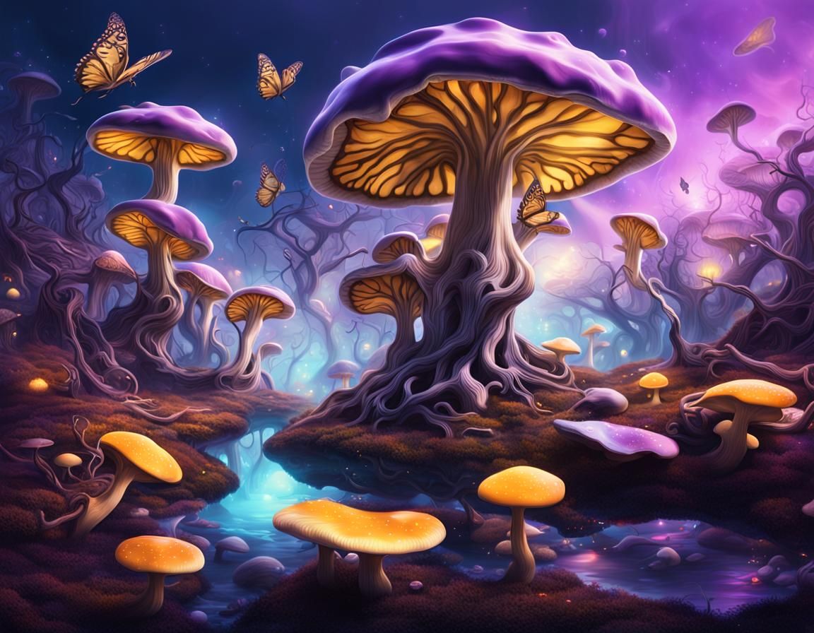 Surreal Clockwork Butterflies and Luminous Fish