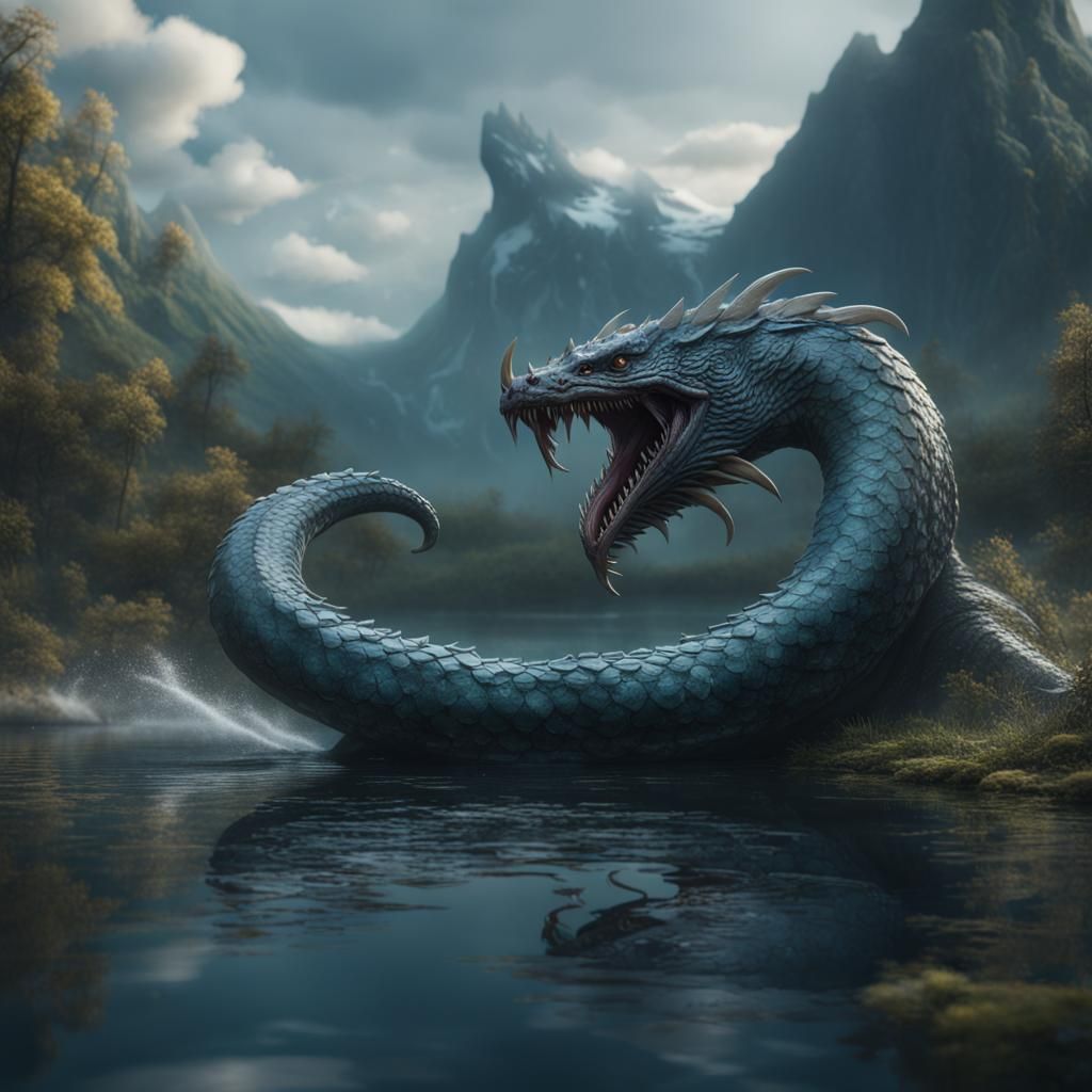 Jörmungandr Rising: A Fantastical Digital Painting