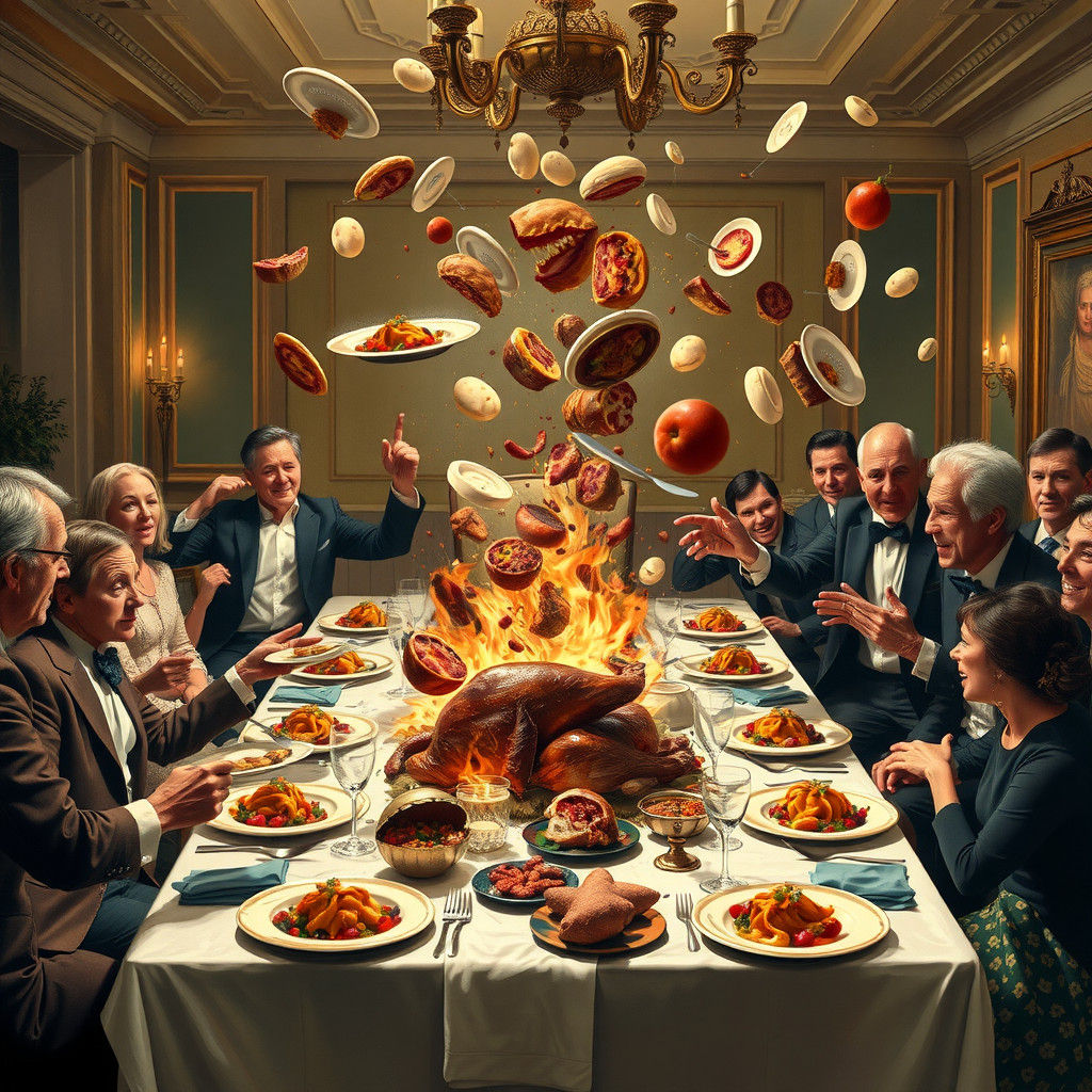 Thanksgiving Dinner Disaster in Dutch Masters Style