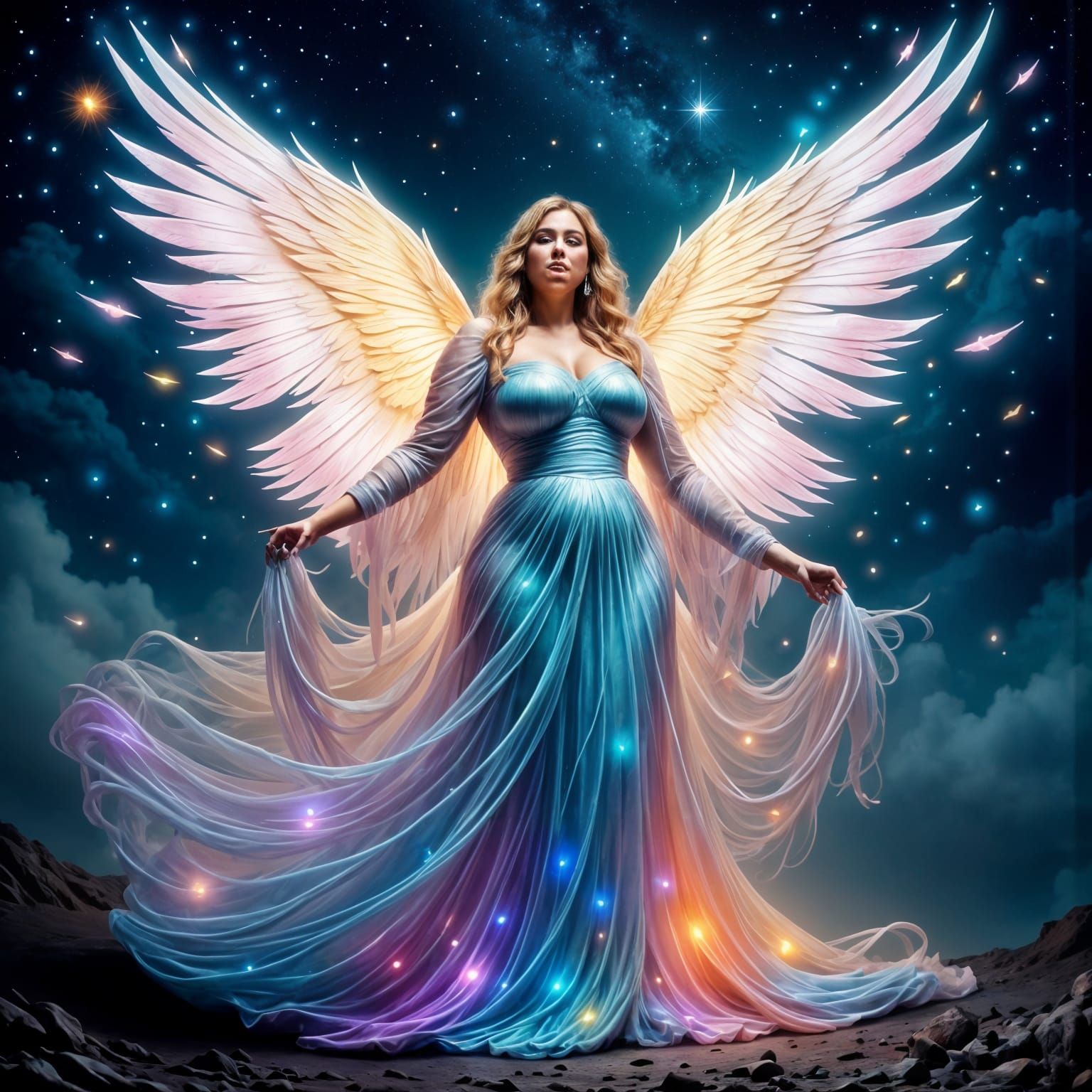 Glowing Goddess in Ethereal Splendor