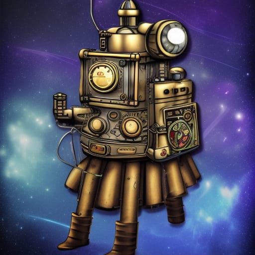 Steampunk Space Doctor with Engine