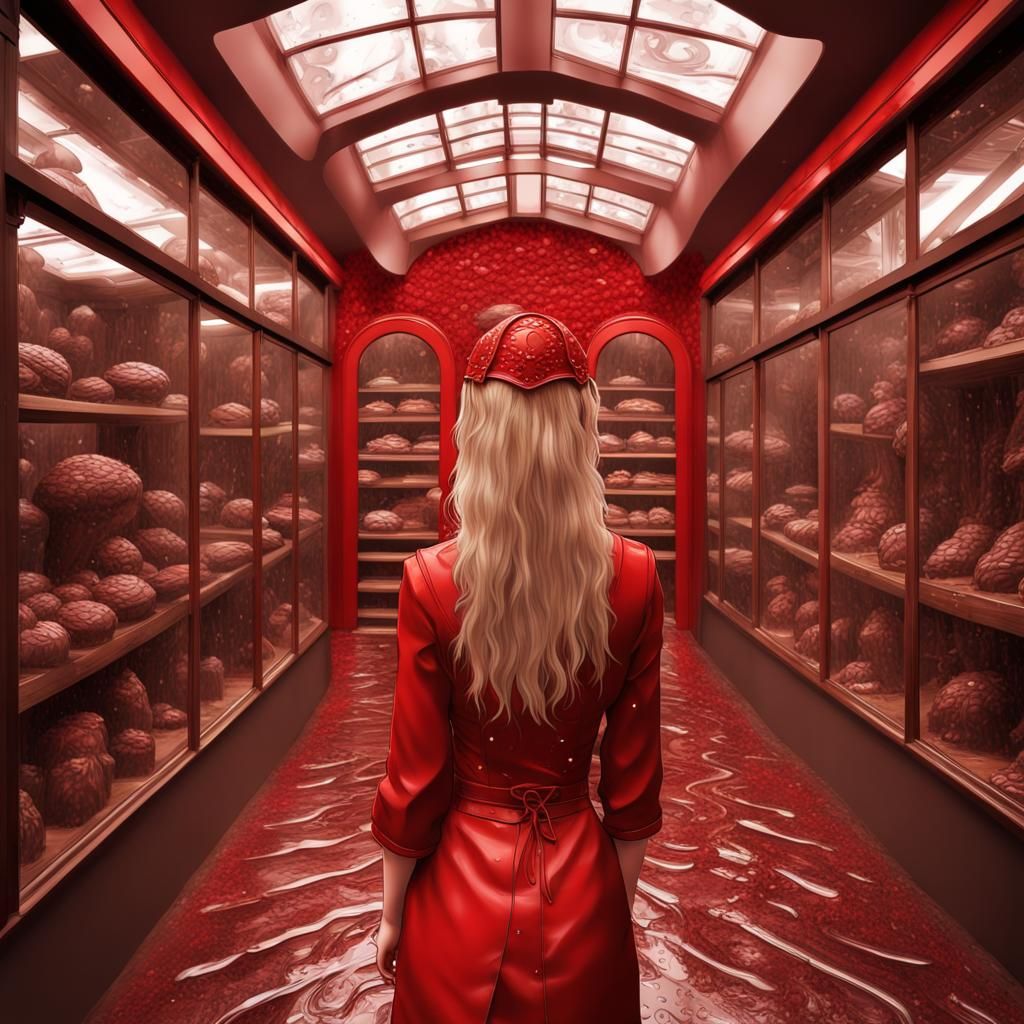 Japanese Art Nouveau Woman on Chocolate Path