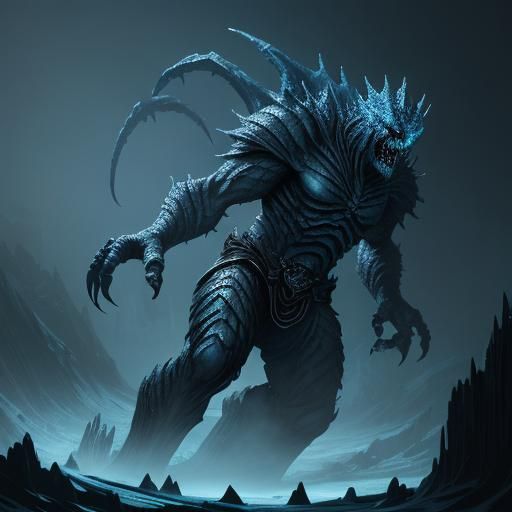 Icy Horror: A Dark Fantasy Monster Illustration