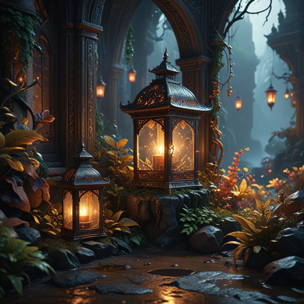 Surreal Dreamscape with Decopunk Aesthetic and Cinematic Lig...