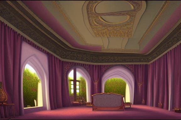 Majestic Palace Interior Digital Painting