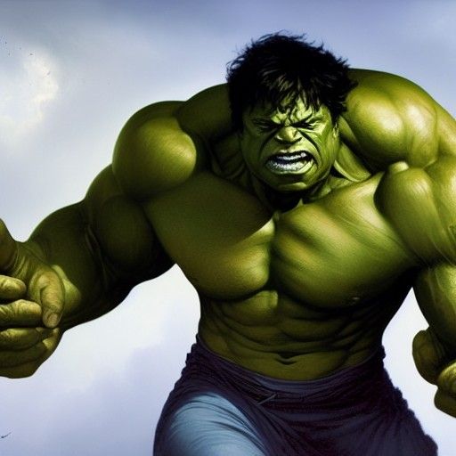 Incredible Hulk Horror in Engraving Style