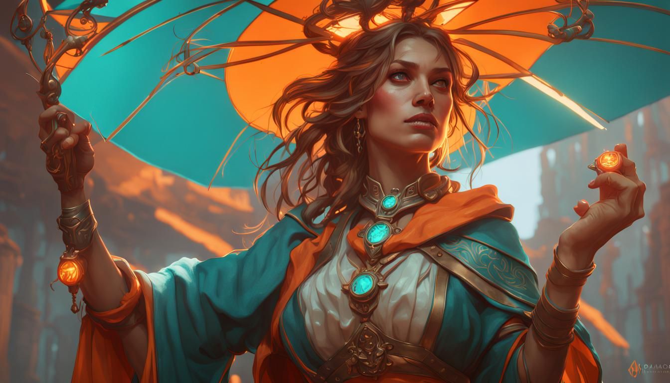 Detailed Female Mage Concept Art