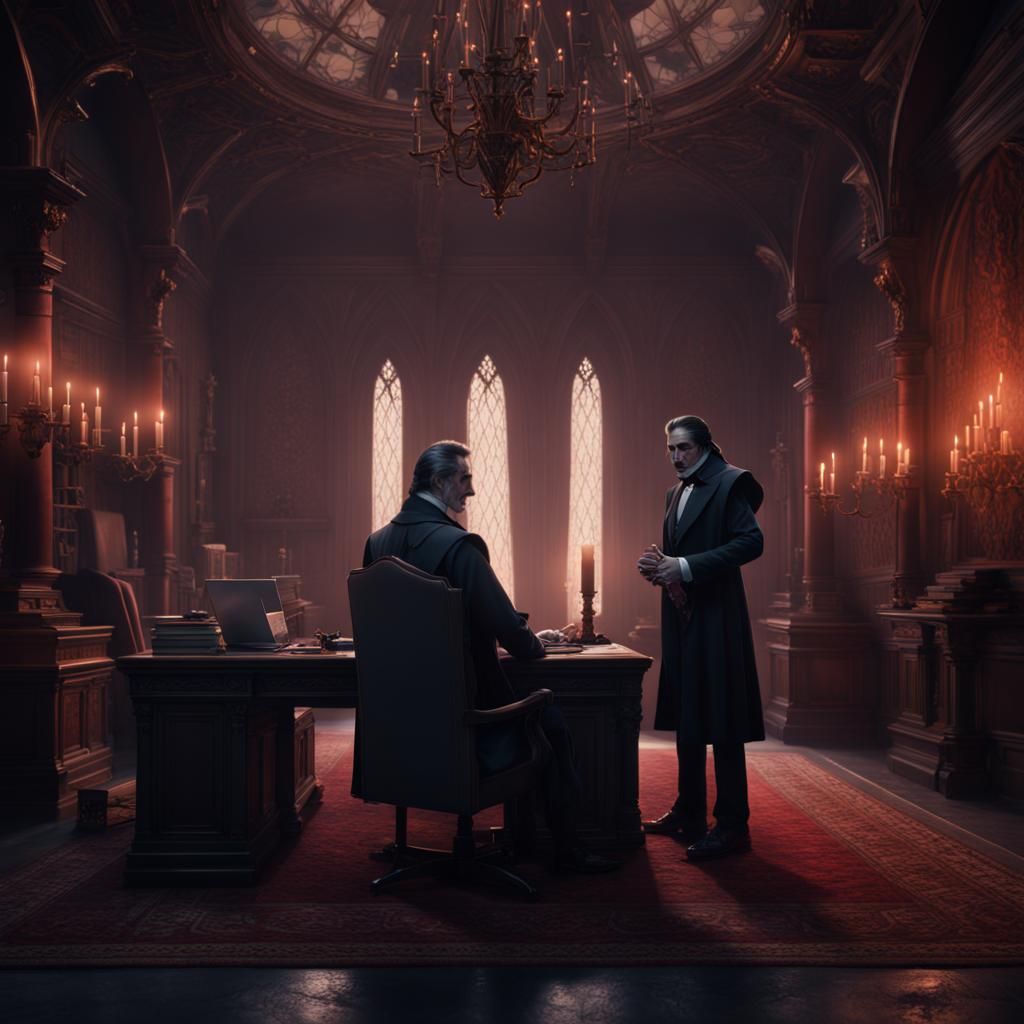 Count Dracula's Meeting: A Detailed Matte Painting
