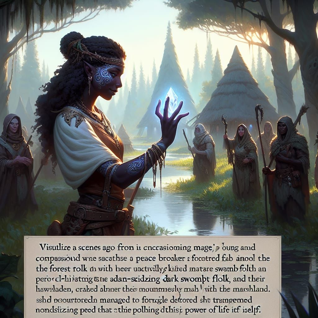 Barovia's Wise Mage: A Matte Painting of Tribal Unity