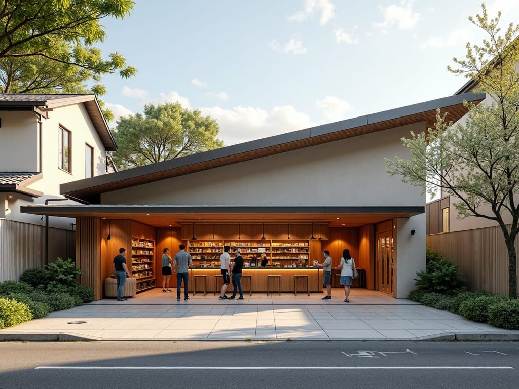 Modern Community Hub Architecture with Local Market