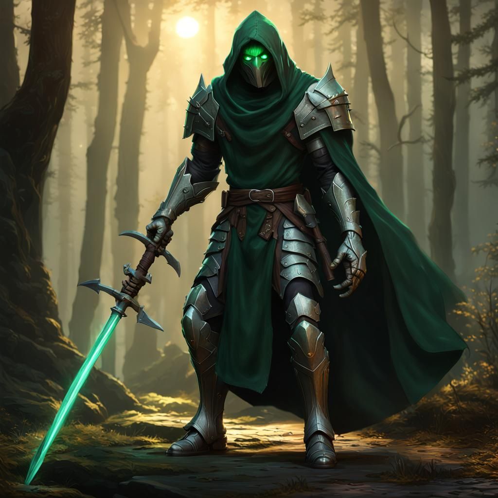 Nimble Warforged with Rapier in Dark Fantasy Style