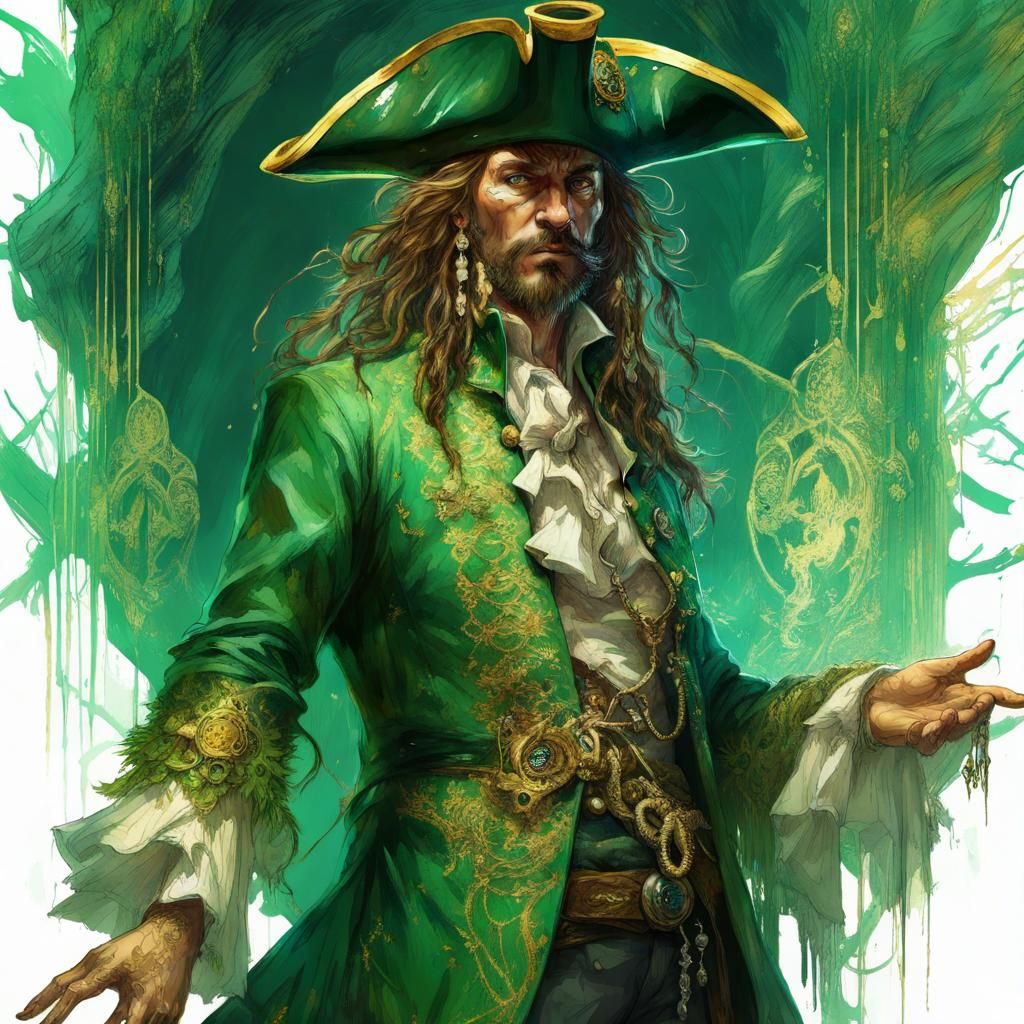 Opulent Pirate in Royal Setting, Digital Artwork