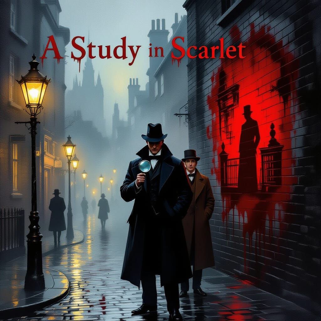 Sherlock Holmes Book Cover in Victorian Style