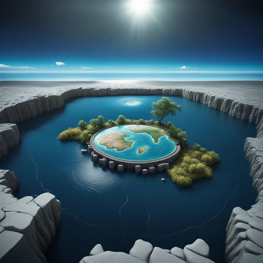 Flat Earth Model in Africa: Detailed Matte Painting