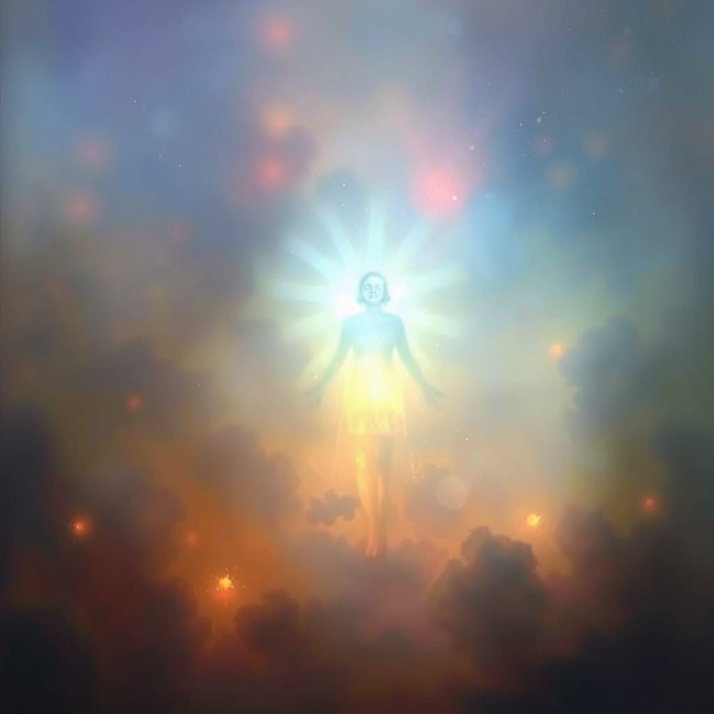 Ethereal Spiritual Being in Abstract Expressionism Style