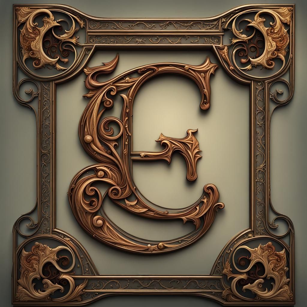 Illuminated Letter E with Medieval Scene