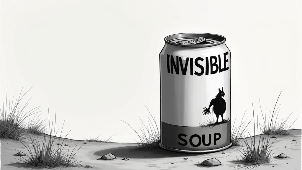 Invisible Soup: Minimalist Comic Art in Monochromatic Airbru...
