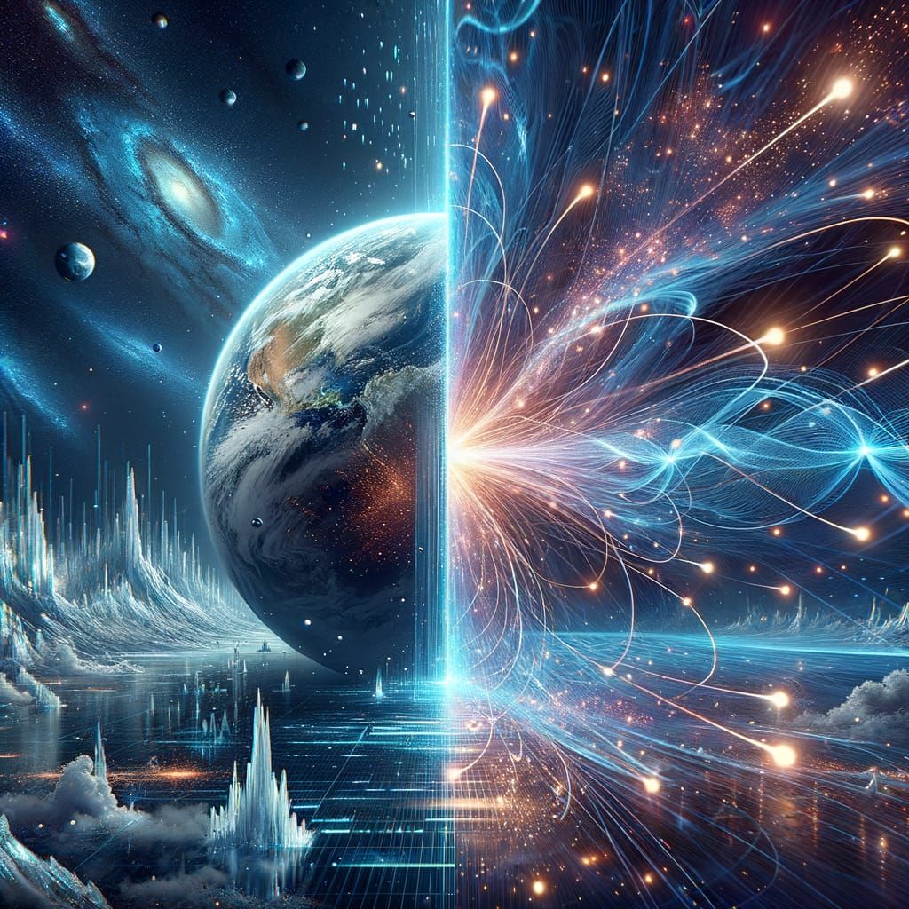 Cosmic Dust and Neutrinos in Earth's Core Illustration