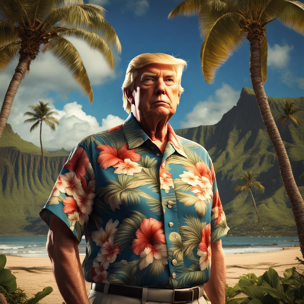 Hawaiian Shirt Portrait: Detailed Matte Painting in Unreal E...
