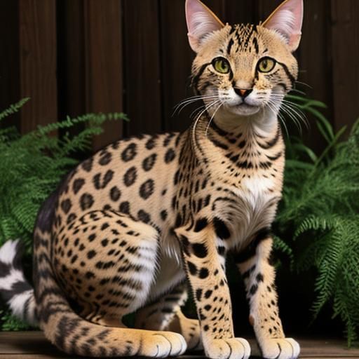 Elegant Savannah Cat Portrait