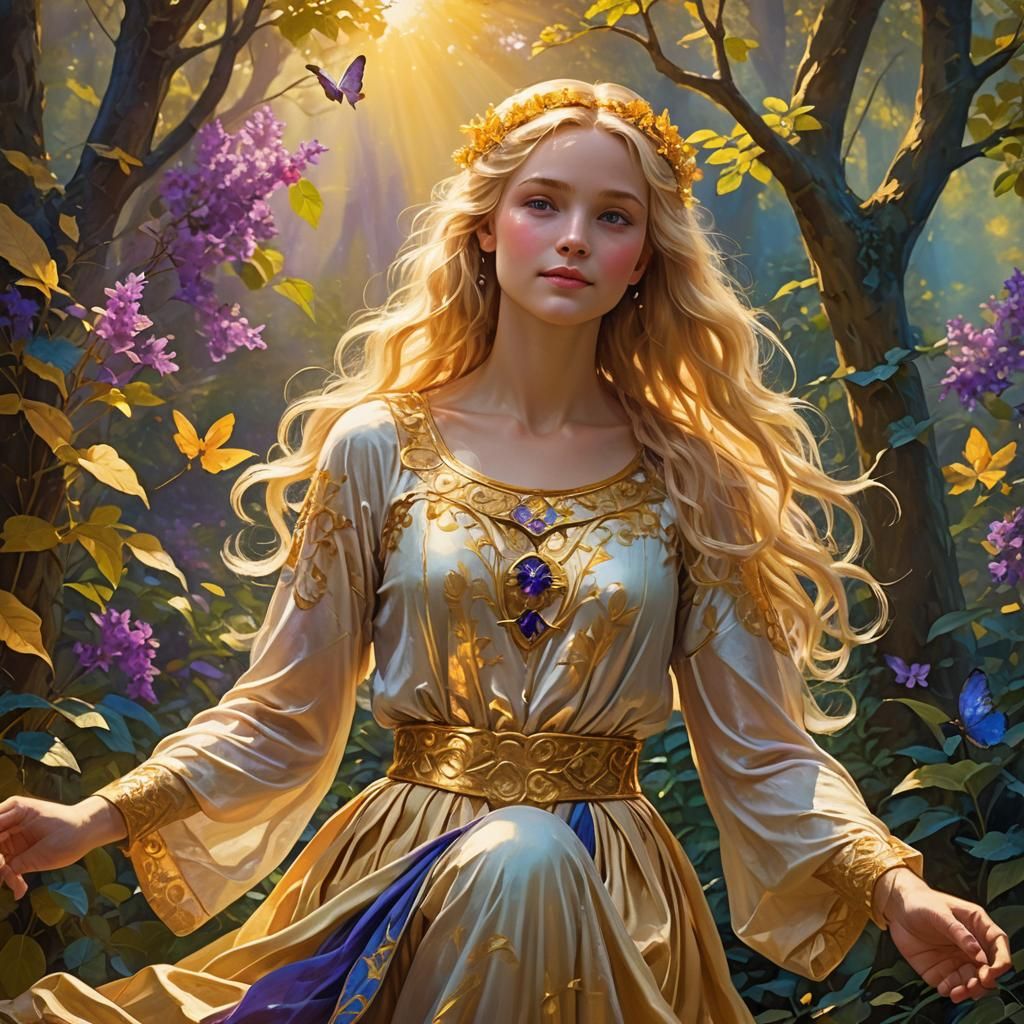 Angel Waking in Dreamworld, Matte Painting Art