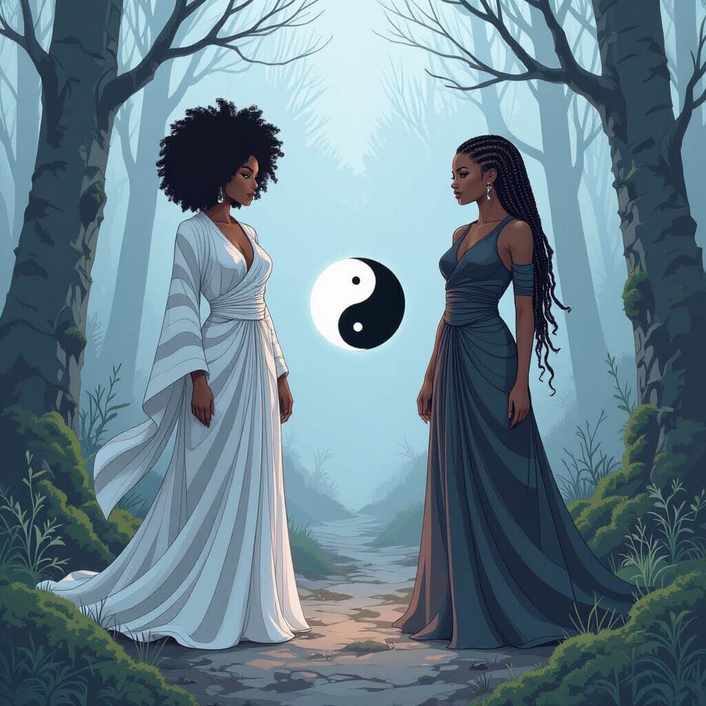 Powerful Feminine Figures in Grayscale Comic Art