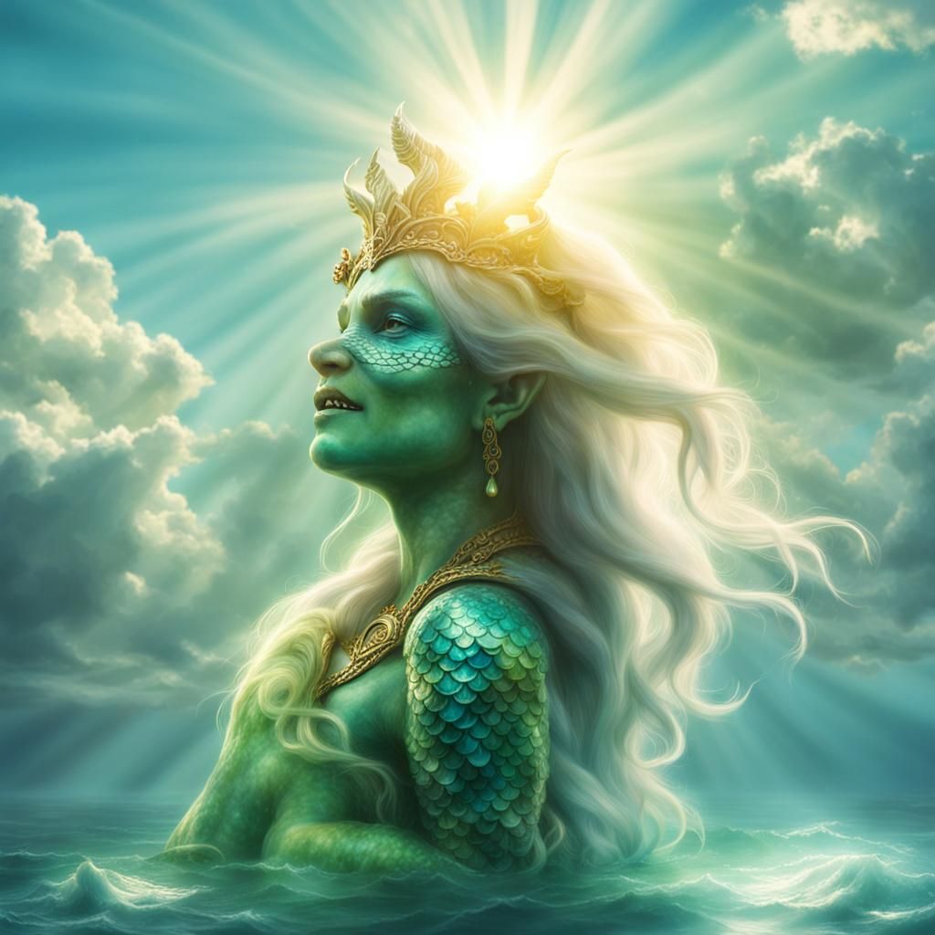 Orc Mermaid in Divine Sunshine