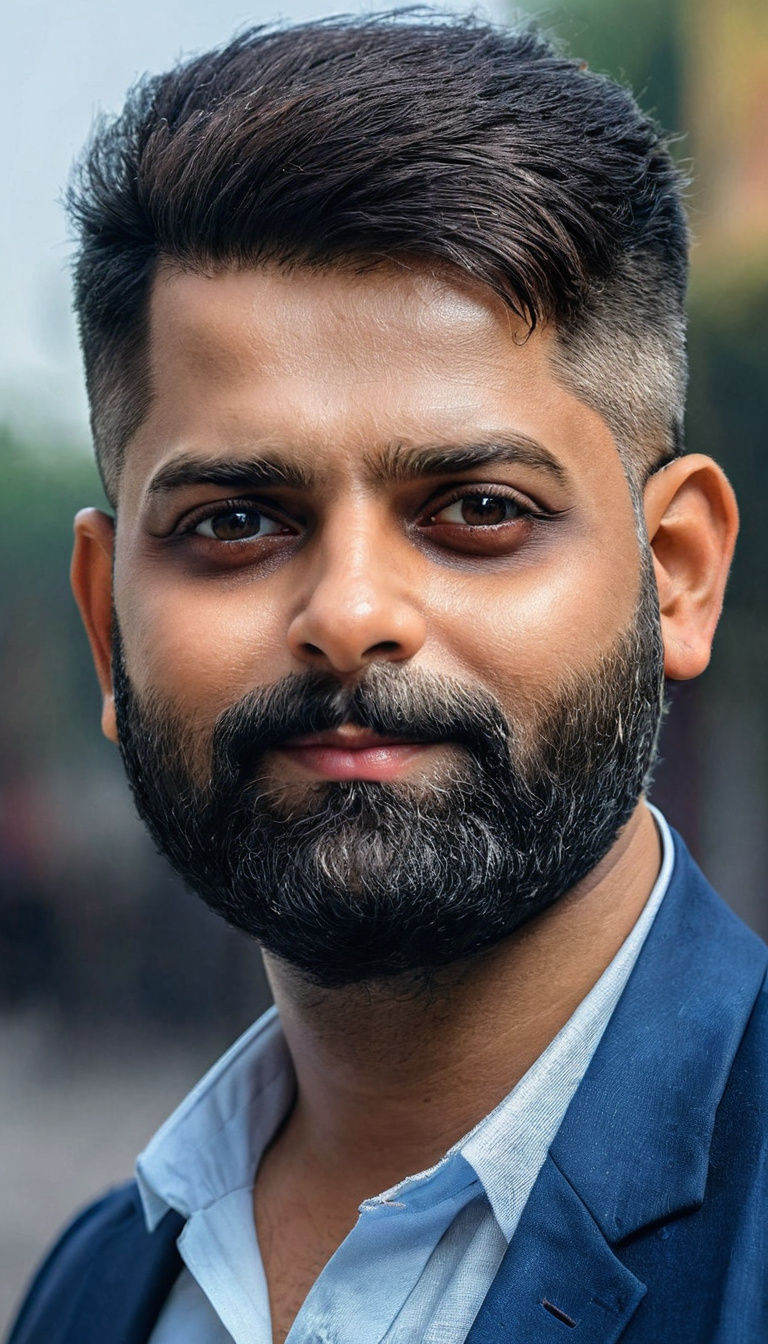 Handsome Gentleman in City Street, Alphonse Mucha-Inspired P...