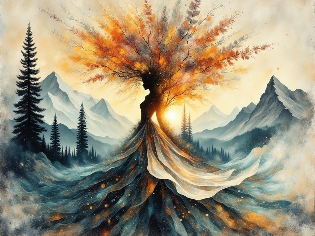 Surreal Dancer in Ethereal Landscapes