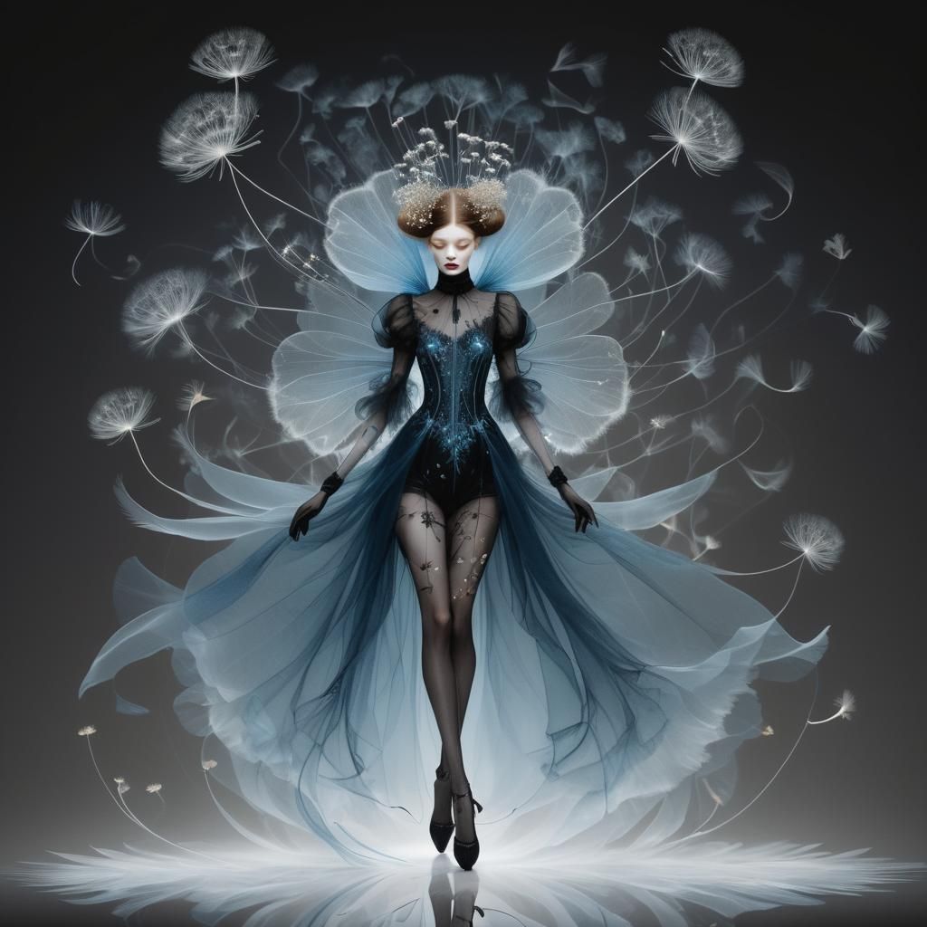 Dandelion Phenomena in Aubrey Beardsley Style