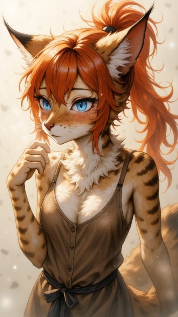 Dreamlike Furry Cat in Expressionist Double Exposure