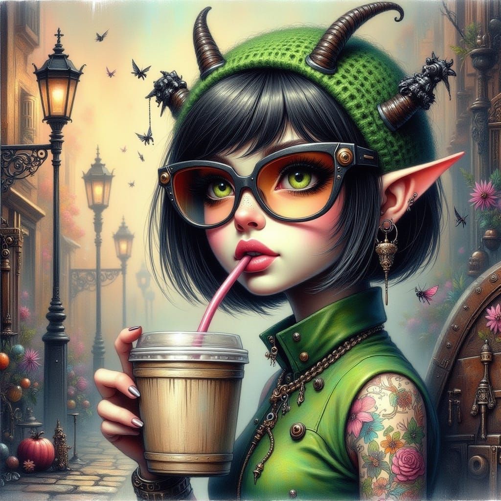 Creepy Mummy Barbie: Whimsical Gothic Fashion Sketch