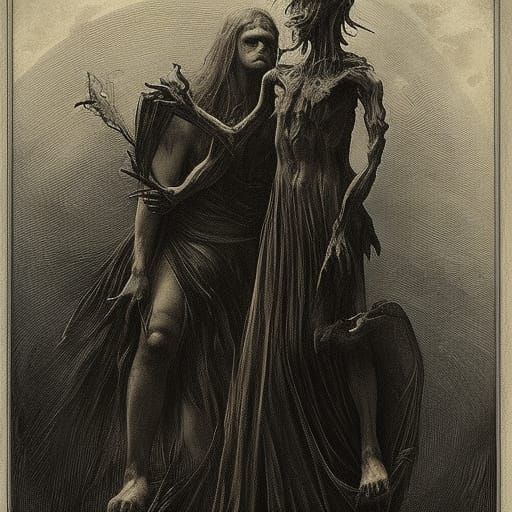 Gothic Lovers in Memento Mori, Horror Art