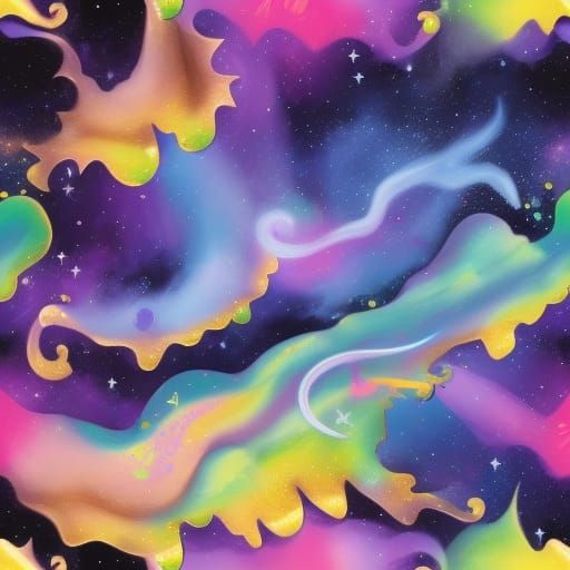 Cosmic Goddess on Galactic Throne: Graffiti Art