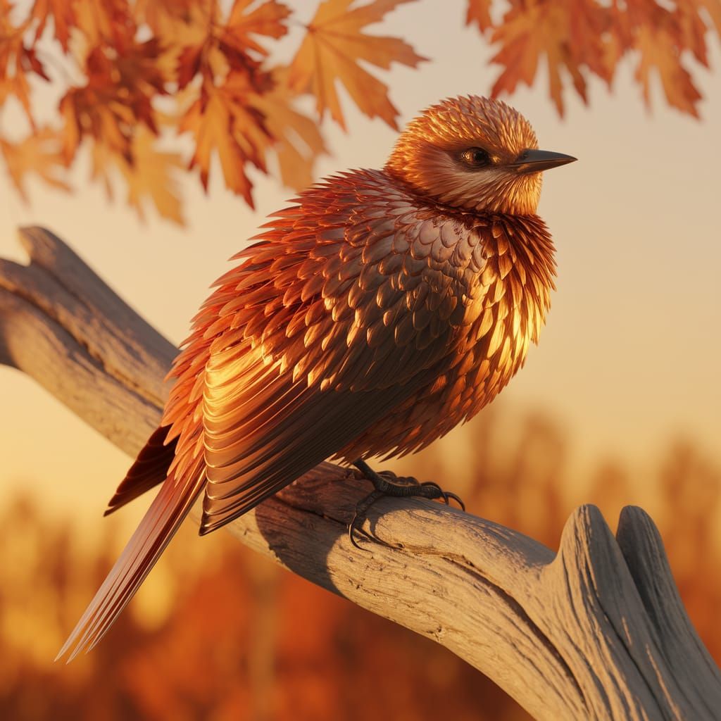 Majestic Sunset Bird in Golden Light