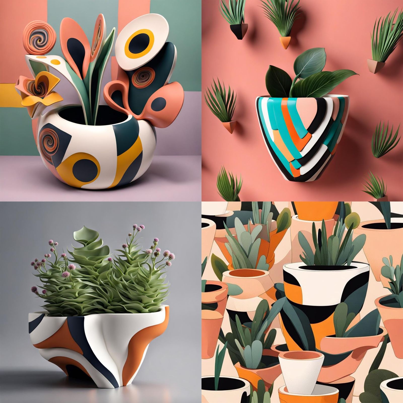 Abstract shaped flower pot