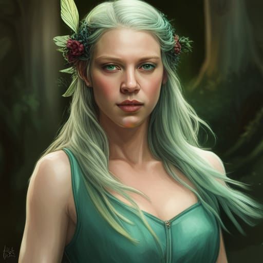 Mia Goth as a green fairy