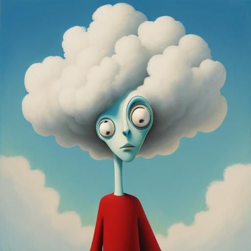 Cloud Man in Gouache Style