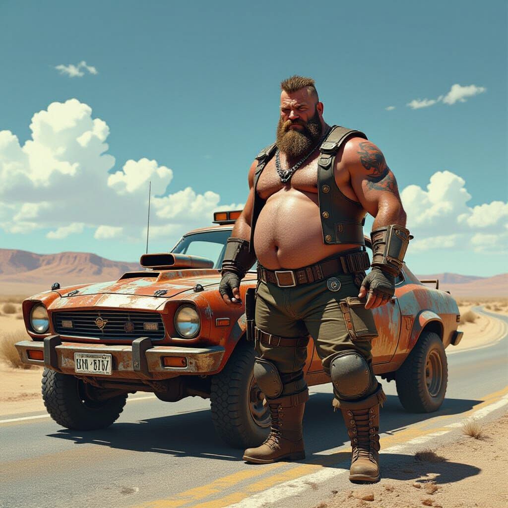 Mad Max in Australian Outback, Hyper-Realistic 8K