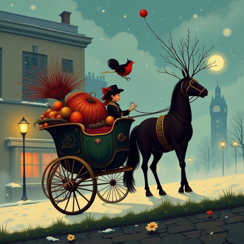 Dickensian Christmas Scene with Cicada Song