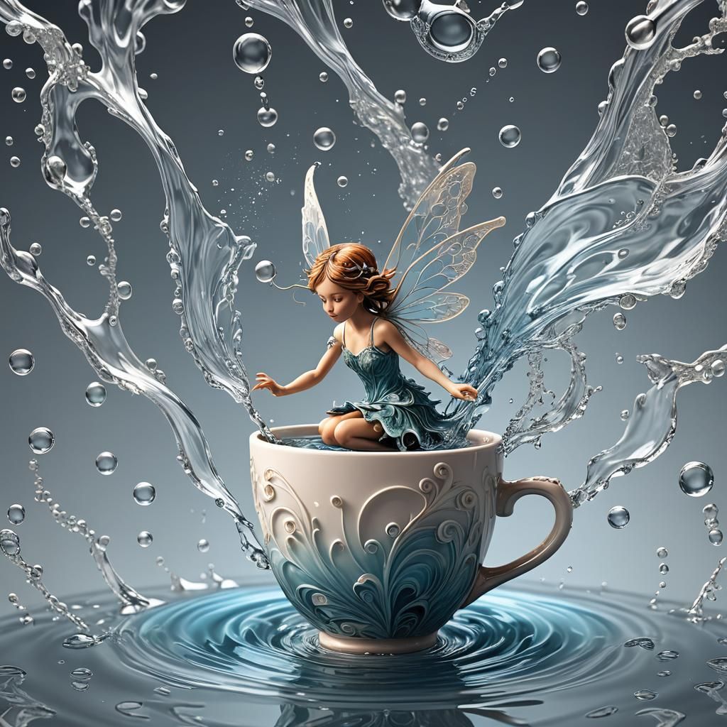 Water Fairy's Plunge: A Macro Photograph