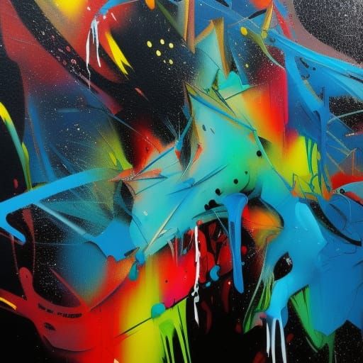 Graffiti Art with Polychromatic Splash Effects