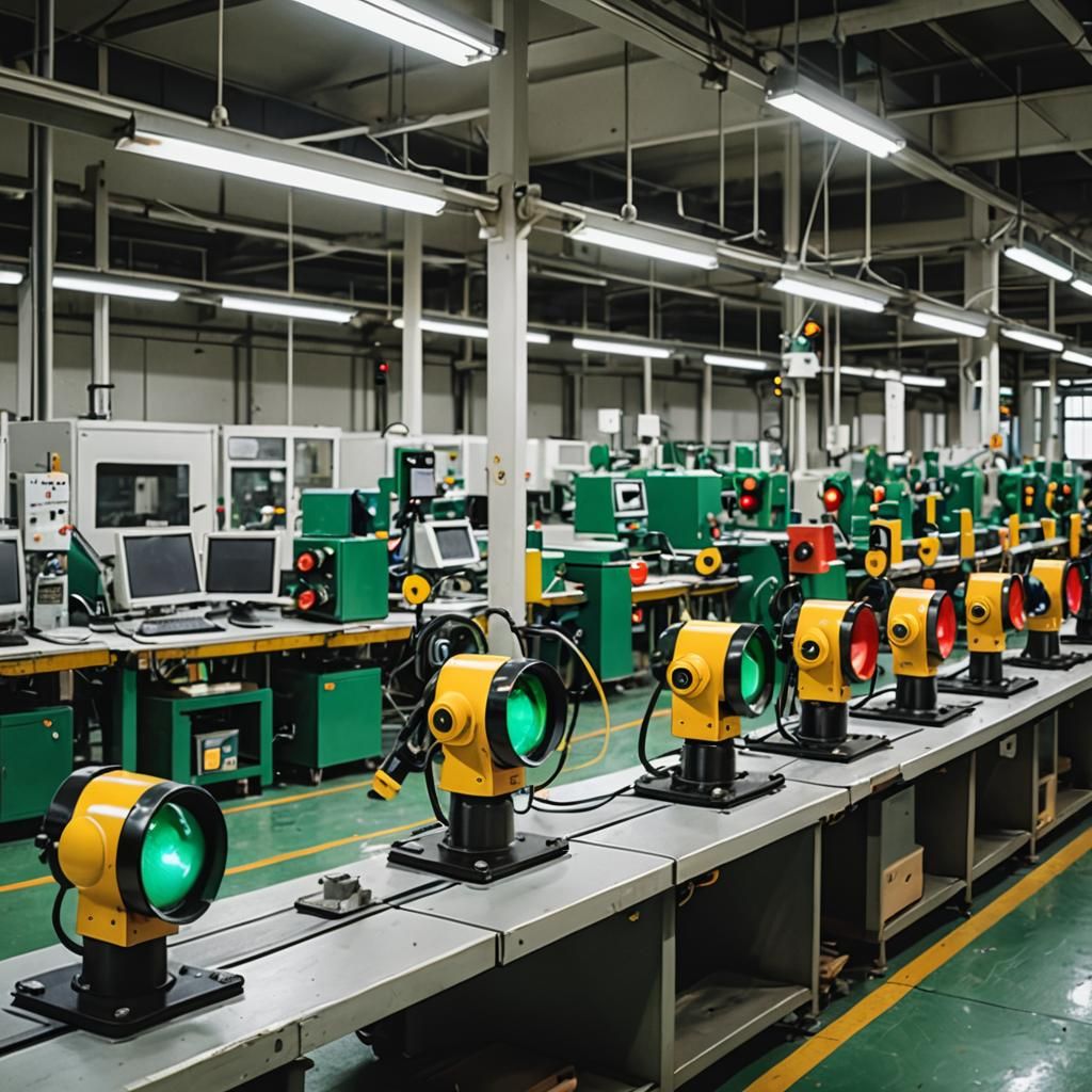 Industrial Assembly Line Produces Traffic Signals in a Futur...