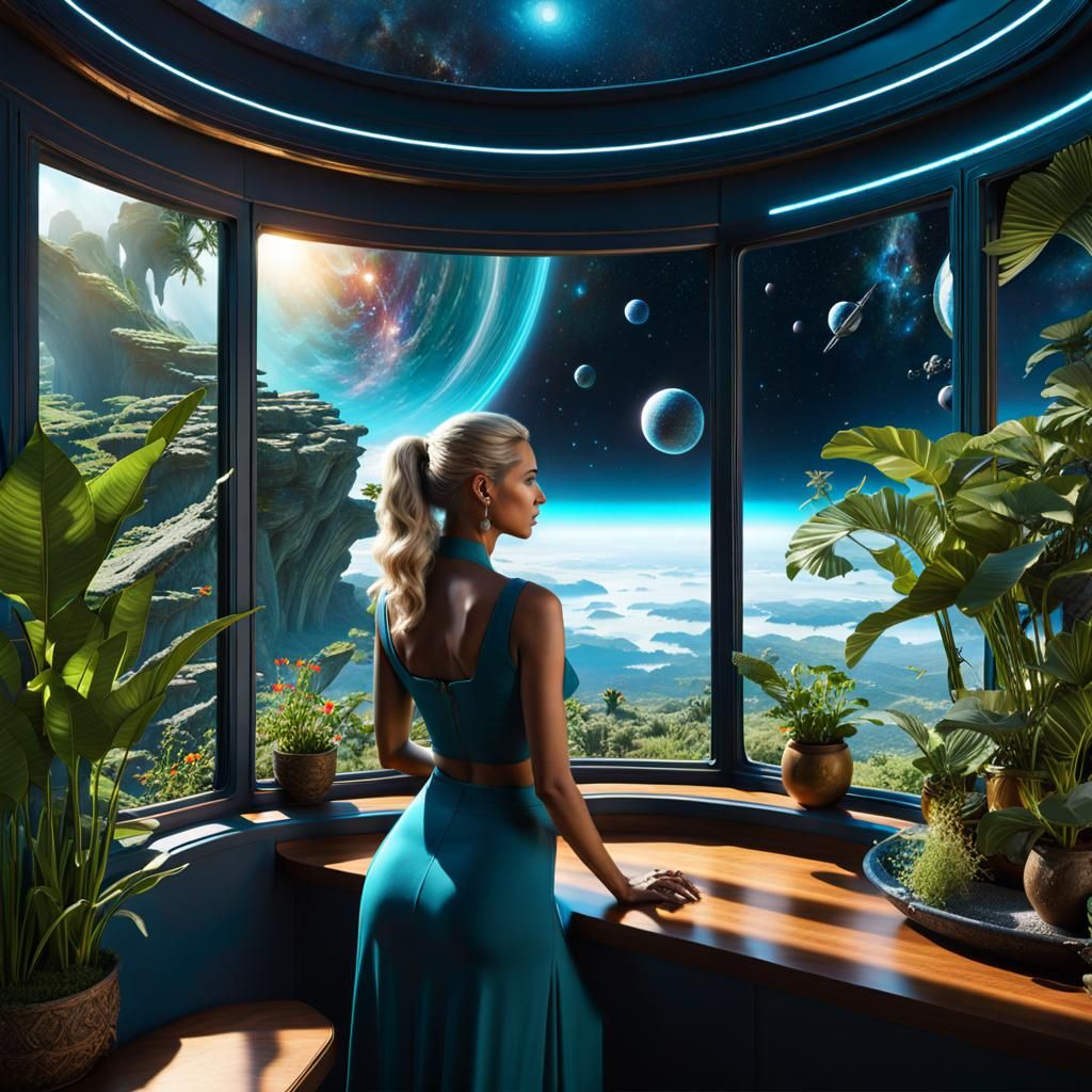 Space Botanist's View of Neptune: Digital Art